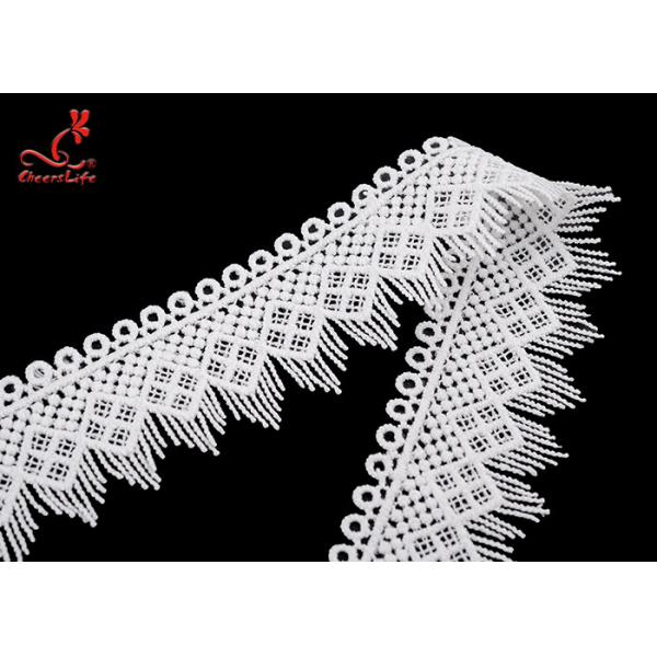 цветка Тюль вышивки шнурка пряжи молока 3Cm граница ленты утески отделки шнурка расстворимого в воде французского африканская