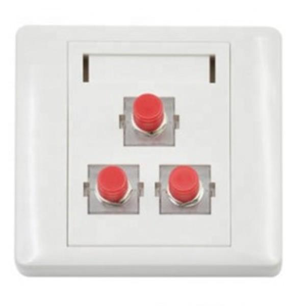 1 / 2 / 3 / 4 Ports Fiber Optic Plate For Cable Junction , 86 Type Switch Box