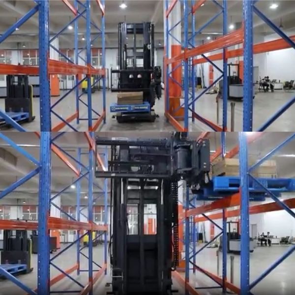 Forklift Mobile Robot Reach Counterbalanced Side-Reach Pallet Handling Omni-Directional 3 Way Forklift FMR AGV Supplier