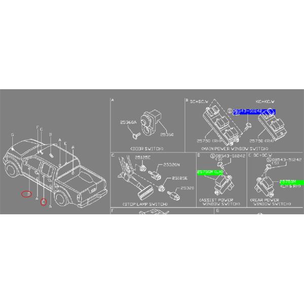 Window Master Switch 25411-5X01A for NAVARA D40T Car Make by Rexwell Auto Parts