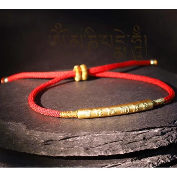 Tibetan Buddhist Mystical Bracelet Handmade Mani Mantra Lucky Red String Bracelet