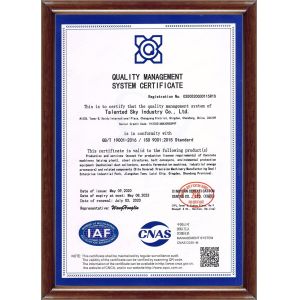 Talented Sky Industry Co., Ltd Certificaciones