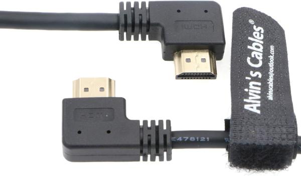 Alvin's Cables Z Cam E2 L Shape 4K 60P HDMI Cable Right Angle to Right Angle High Speed HDMI Cord for Atomos Shinobi Ninja V Monitor and Portkeys BM5 19.7in/50cm