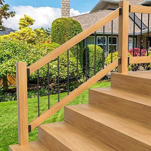 30° Ángulo de la escalera Las barandillas de cubierta de acero al carbono para postes de madera 2x4