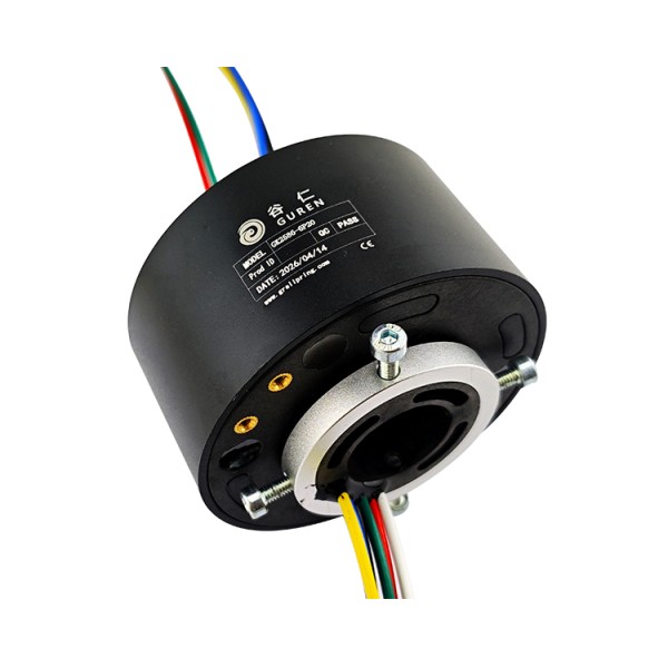 6-channel 20-hole electric slip rings with a central hole design are for industrial robots and robotic arms