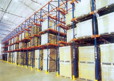 Steel Q235B Industrial Pallet Rack Shelving , Drive Through Pallet Rack System
