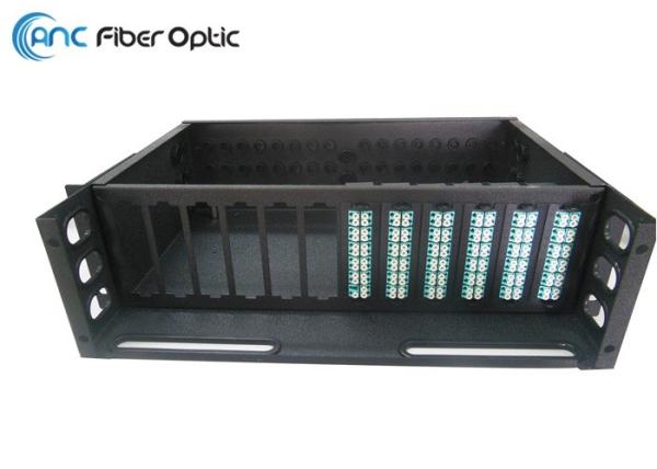 1U 19 High Density MPO Fiber Optic Cable 8x MTP 12 To 48x LC Duplex 96