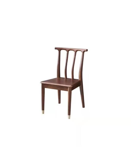 Stackable Cafeteria Antique Oak Dining Chairs With Leather Seat
