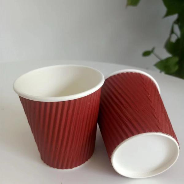 Customized Logo Printed Ripple Paper Coffee Cup 46.00cm * 37.00cm * 53.00cm Package Size
