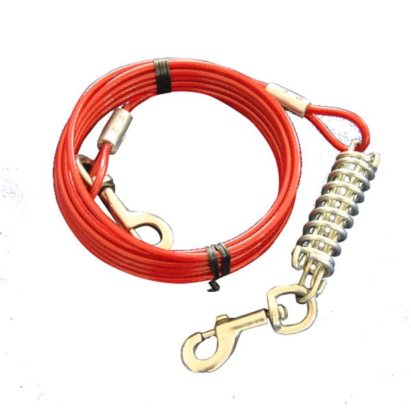 High Tensile 1000lbs Dog Tie Out Cable and Stake with 60-90lbs Supported Weight and Eco-friendly PVC Coating