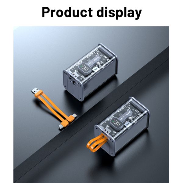 Mobile Phone Portable Power Bank Quick Charge Transparent 22.5W 16000mah