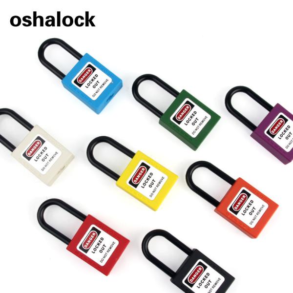 38mm ABS Industry Nylon keyed alike lockout Non-Conductive Safety Padlock with Master Key