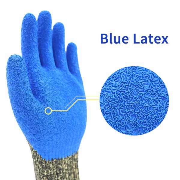 Crinkle Latex Coated Work Gloves Fire Resistant Knit Safety Work Gloves
