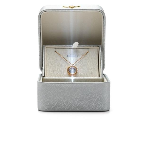 End Creative LED Light-Emitting Lamp Engagement Ring Display Box Single Ring Pendant Jewelry Box Gift Box PU Leather Box