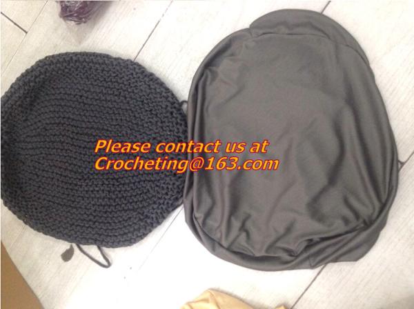 hand made large size Acrylic crochet floor pouffe crochet pouf hassock Ottoman Floor Cushi