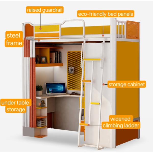 Мебель для гостиниц Металлическая одноместная студенческая двухместная студенческая железная спальня с шкафом и столом