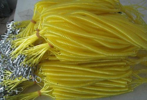 Yellow cool color cute high quality strong pulling anti-drop safety line coiled lanyards