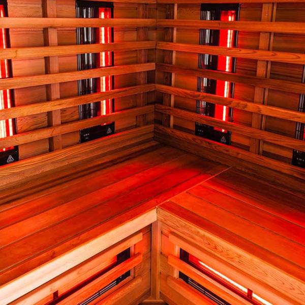 Solid Hemlock Wooden Infrared Spa Sauna Steam Room 6KW For 5 Person