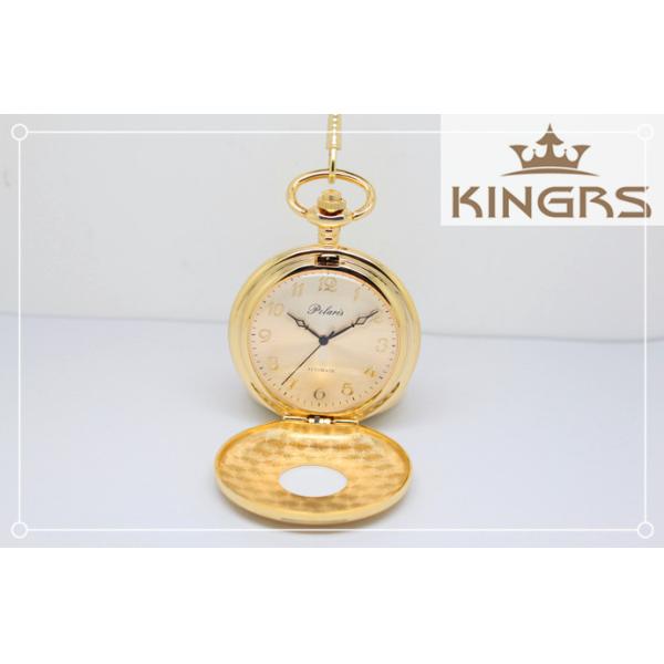 Fashion Waterproof Gold Pocket Watches with Brass / Stainless Steel case