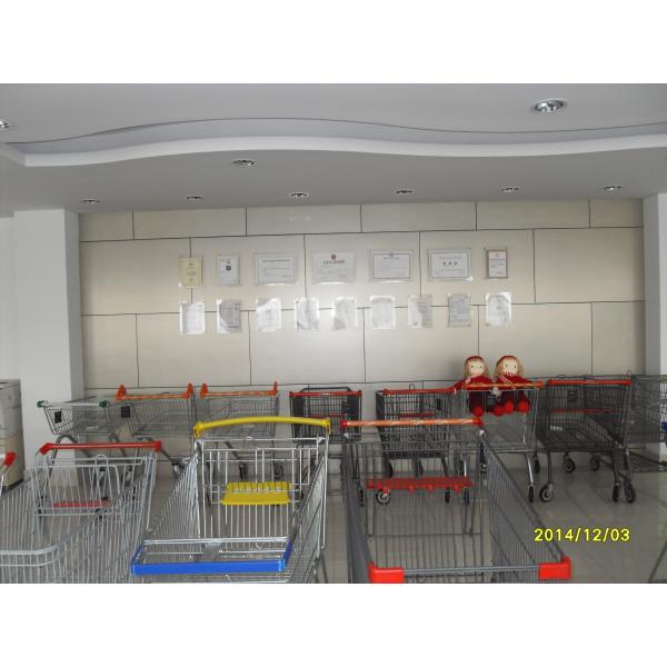 Smal Front Bumper Wire Shopping Trolley With Base Grid 60L /  Grocery Shopping Carts