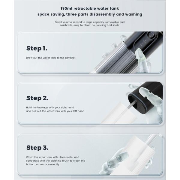 Sleek Dental Travel Water Flosser Type C Charging Water Teeth Cleaner