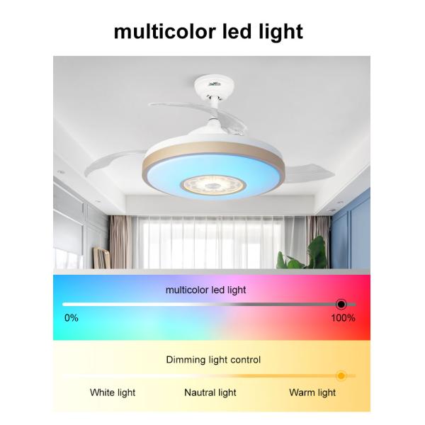 Fã de teto invisível do diodo emissor de luz de Smart RGB de 42 polegadas para o quarto