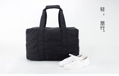 Black Portable Foldable Travel Bag Large Volume Thermal Transfer Printing