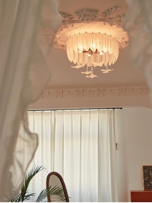 Creative Glass Feather Chandelier Modern Living Bedroom Kitchen Island Hanging(WH-CY-252)