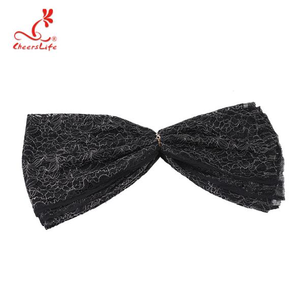 High quality Black Nylon lace fabric for evening dress