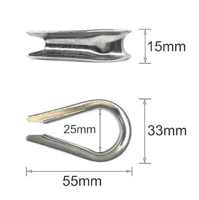 12PCS M10 Dedo de acero inoxidable para el montaje de la línea de tracción y 3/8 pulgadas de diámetro de cable de alambre