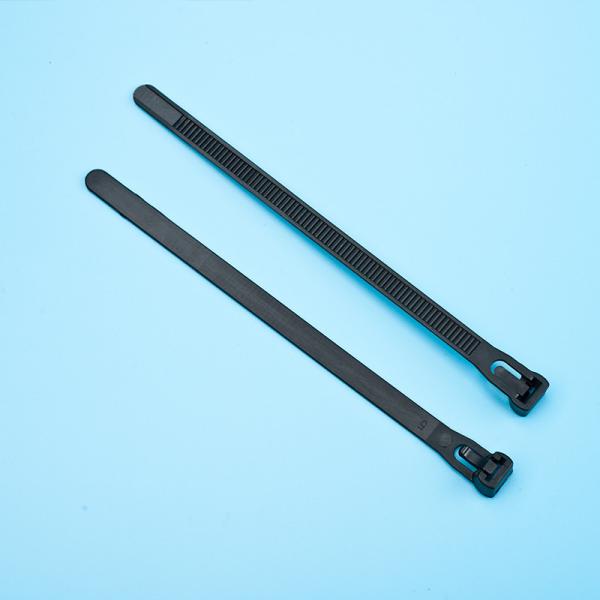 200mm Self Locking Nylon Cable Ties , SGS Black Plastic Cable Ties
