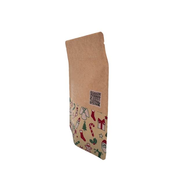 Eco Friendly Brown Kraft Paper Biodegradable Stand Up Pouches With Zipper For Food Packaging