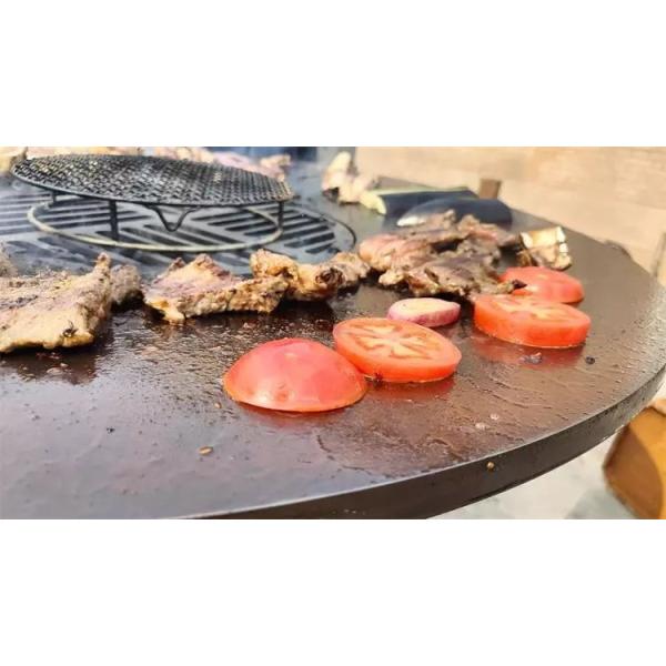 120cm Outdoor Metal Fire Pit Bowl Grill Corten Steel Hemisphere Barbecue