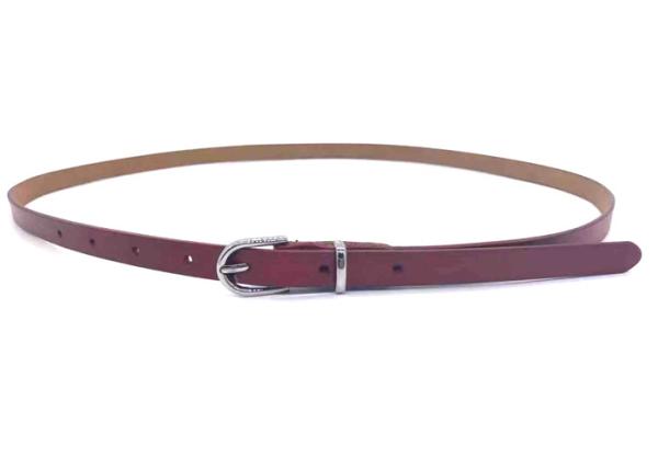 Durable Women's Fashion Leather Dress Belt  / 15mm Wide Skinny Red Belt