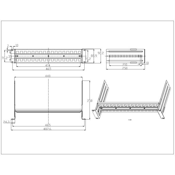 Универсалия кронштейн рельса Din 19 дюймов для продуктов Din-рельса