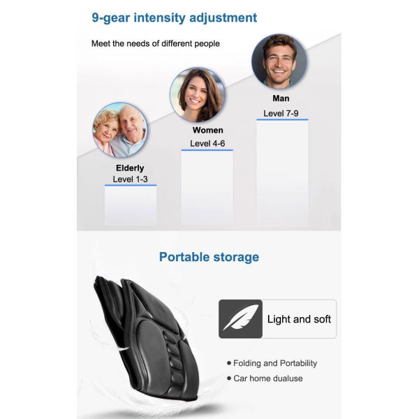 PU Material Shiatsu Massage Chair Pad , Shiatsu Massage Seat Cushion Double Sided Design