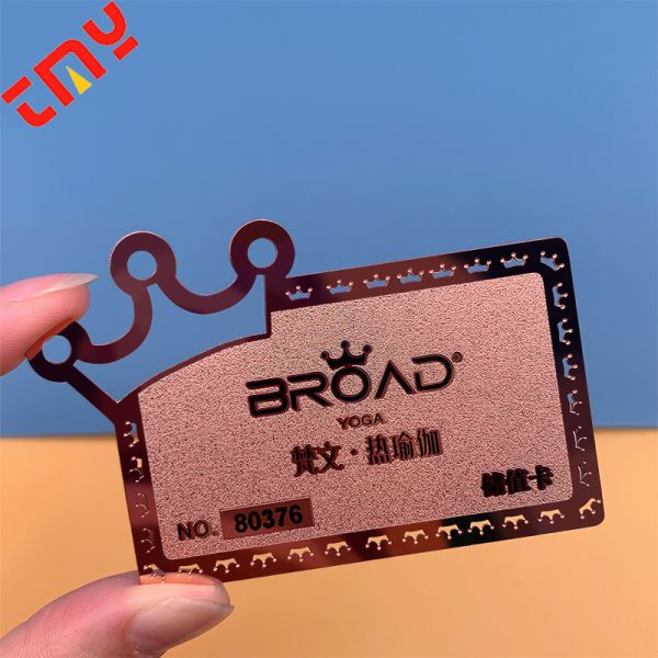 New Design Pocket Size Mirror Name Card Mini Rose Gold Metal Mirror Border Business Card