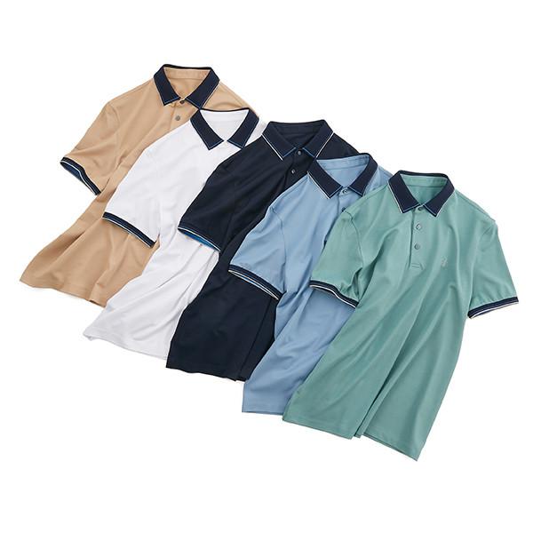 Botão Polo Camisa de Manga Curta de Homem Logotipo de bordado de algodão Wingllar Homens de Negócios