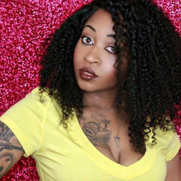Kinky Curly Brazilian Virgin Human Hair Lace Front Wigs Shedding Free Natural Looking