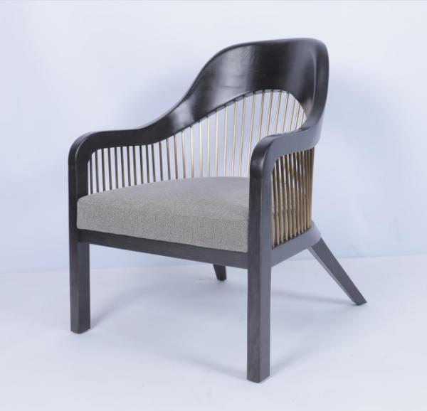 Customized Modern Occasional Chairs Armchair Fabric Wood Frame