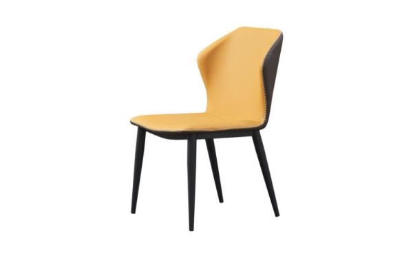 Metal Dining Chairs With Upholstered Seats , Modern Leather Metal Dining Chair