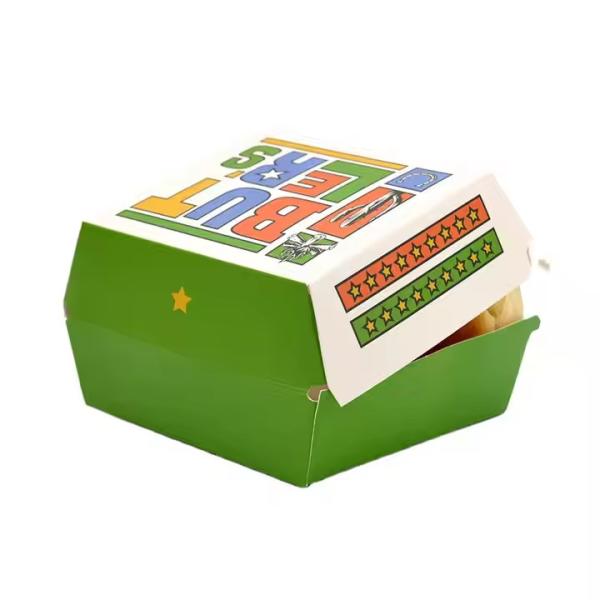 Eco-Friendly Containers Biodegradable Kraft Paper Fast Food Packaging for Custom Logo Burgers Paper Type Paperboard