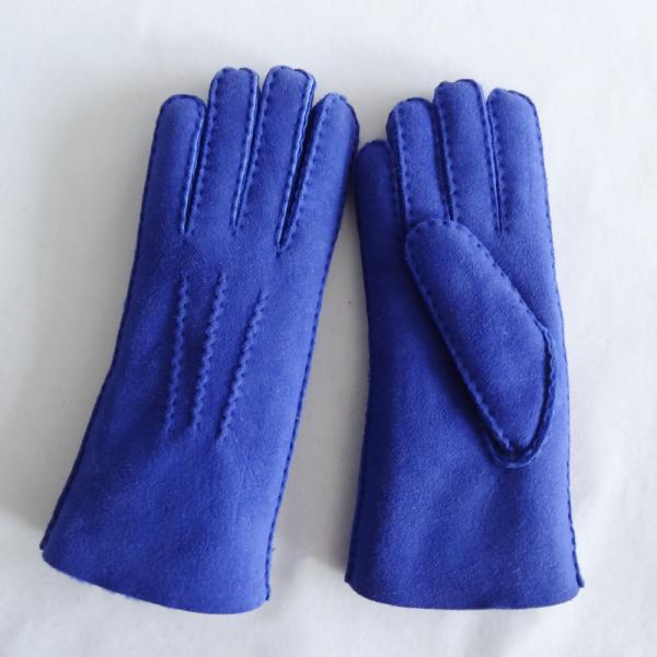 Wholesale High Quality Classic Women Sheep Skin Leather Lamb Fur Winter Warm Gloves
