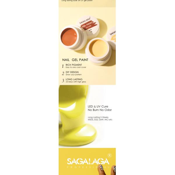 Private Label Multi Solid Gel Nails Paint UV LED Gel Painting Nail Pot Color Art Paint Jar Non-Toxic Material Type Free