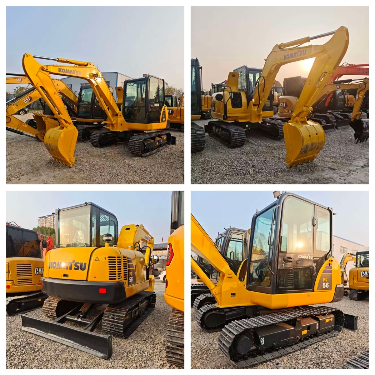 Used 5.6 Ton Komatsu PC56 Mini Crawler Excavator For Small Engineering Works