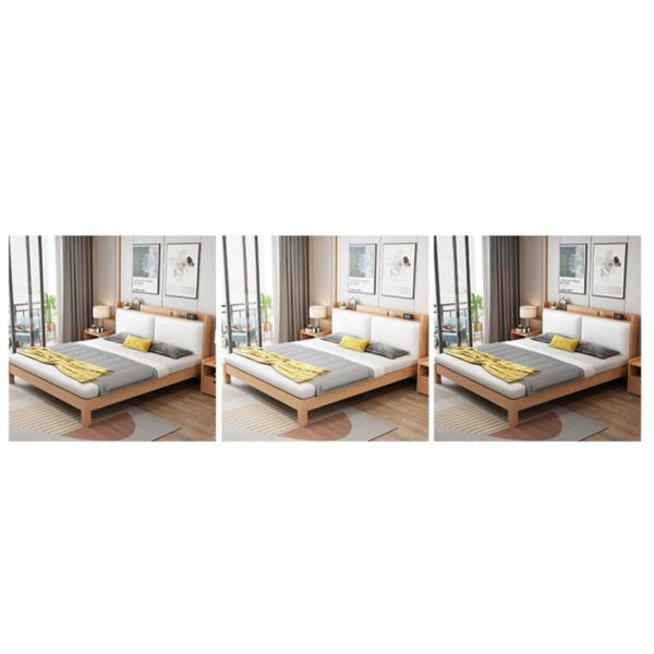 Современное простое твердое деревянное изображение спальни дома кровати 1,8 m 3D хранения