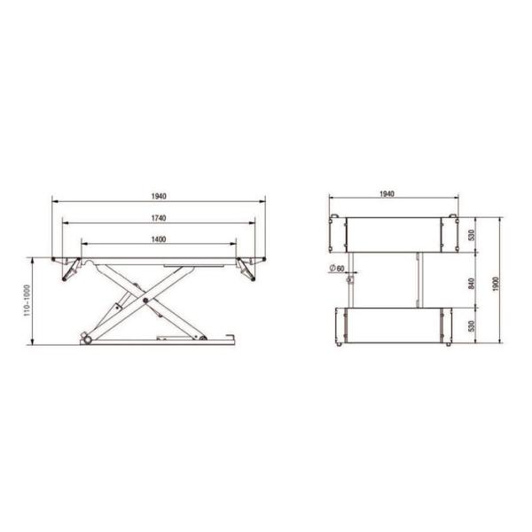 Поднимая автомобиль среднего положения попытки электрический гидравлический Scissor подъем с прибором сигнала тревоги безопасности
