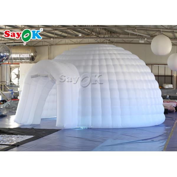 Inflatable Outdoor Tent 5m White Inflatable Igloo Dome Tent  With Led Light For Wedding Event