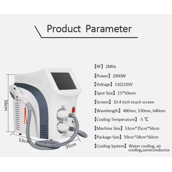 IPL OPT E-light Laser Hair Removal Permanent Machine 480nm 530nm 640nm