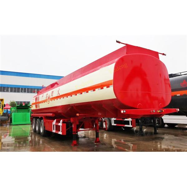 43 Cubic 3 Axles Fuel Tanker Semi Trailer Mechanical / Air / Bogie Suspension